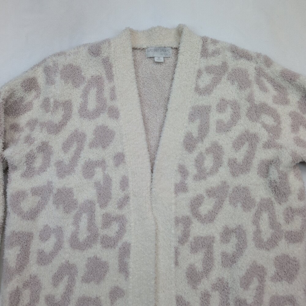 Barefoot Dreams CozyChic Leopard Open-Front Cardigan XS - Picture 6 of 11